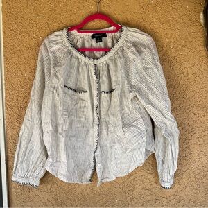 Chic Karen Kane Striped Button-Up Blouse